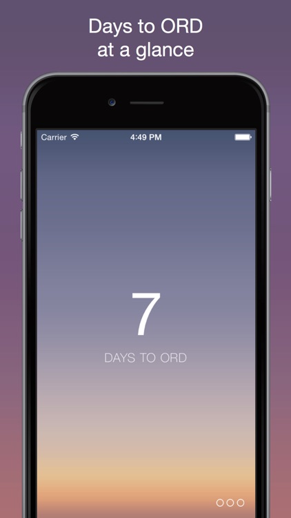 ORD app screenshot showing countdown interface